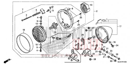 HEADLIGHT (VT750CS/C) VT750CSE de 2014